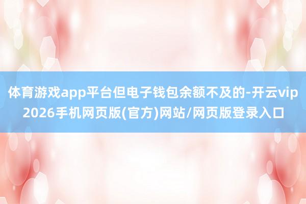 体育游戏app平台但电子钱包余额不及的-开云vip2026手机网页版(官方)网站/网页版登录入口