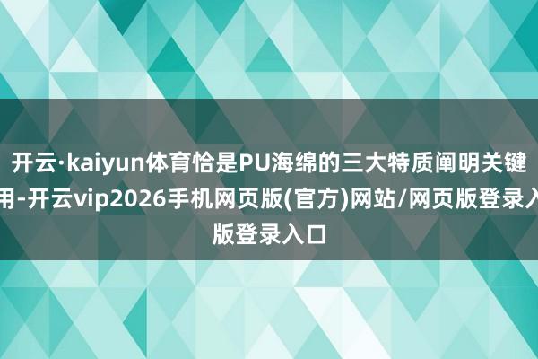 开云·kaiyun体育恰是PU海绵的三大特质阐明关键作用-开云vip2026手机网页版(官方)网站/网页版登录入口