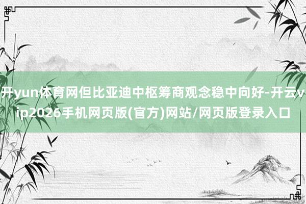 开yun体育网但比亚迪中枢筹商观念稳中向好-开云vip2026手机网页版(官方)网站/网页版登录入口